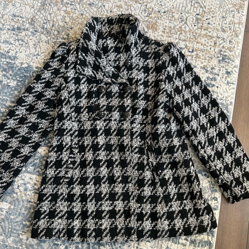 Guess houndstooth car coat